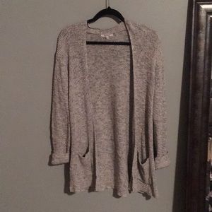 Oversized Madewell Knit Cardigan (Heathered Gray)